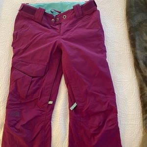 The North Face insulated snow pants.